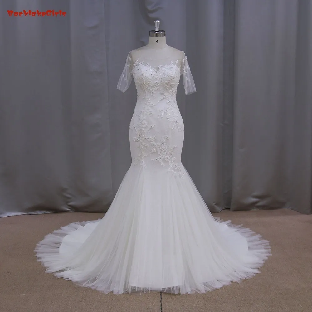 New Arrival 2016 Elegant Mermaid Sweetheart Neckline Beading Appliques font b Bridal b font font b