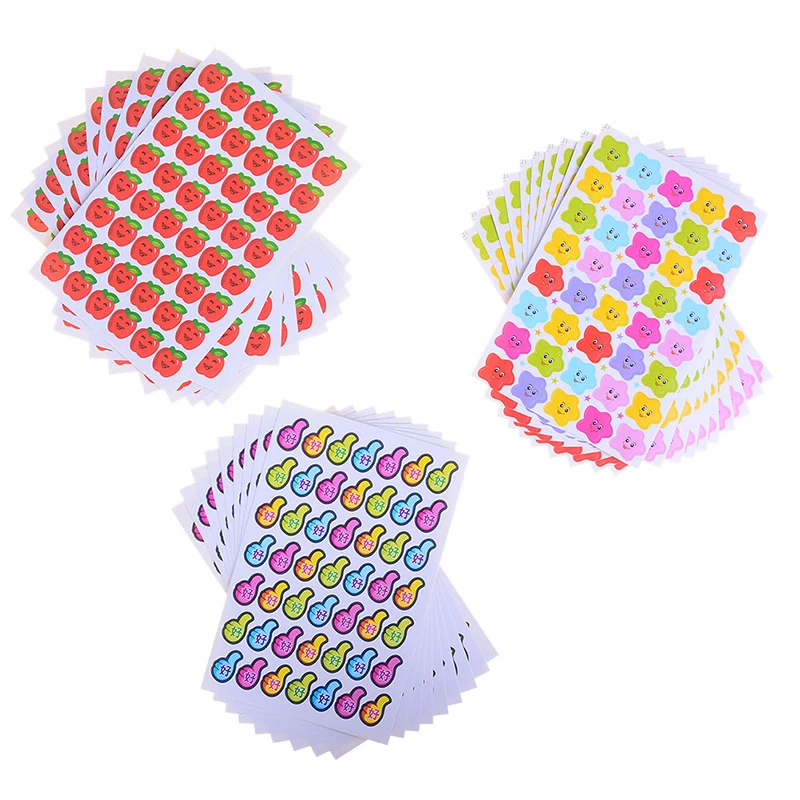 

10 Sheets Kindergarten Students Reward Stickers Cartoon Cute Children Smile Stickers Parents Teacher Essential Stickers Kid Toy