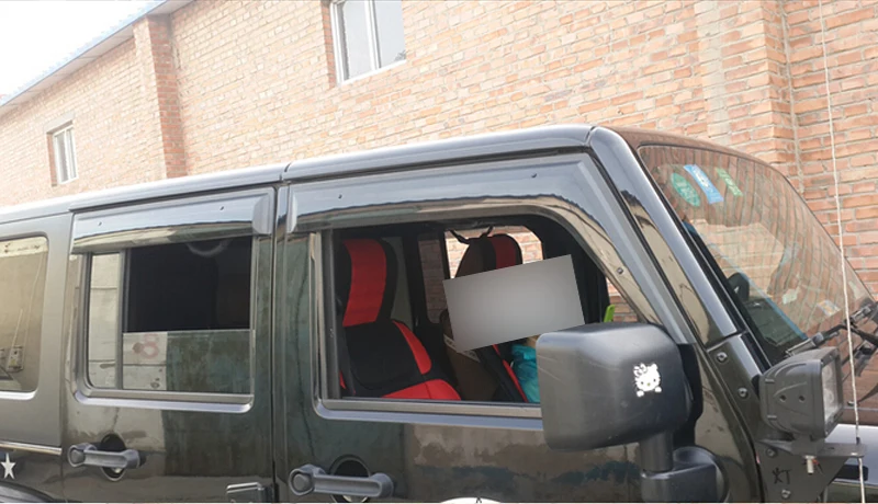 

For Jeep Wrangler 4 door 07 08 09 10 11 12 13 14 15 Window Visor Vent Shade Rain/Sun/Wind Guard