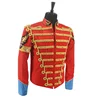 Rare Fashion Retro Punk MJ Michael Jackson Red Military Army Royal Retro England Style Men's Threading Jacket 1980S 4