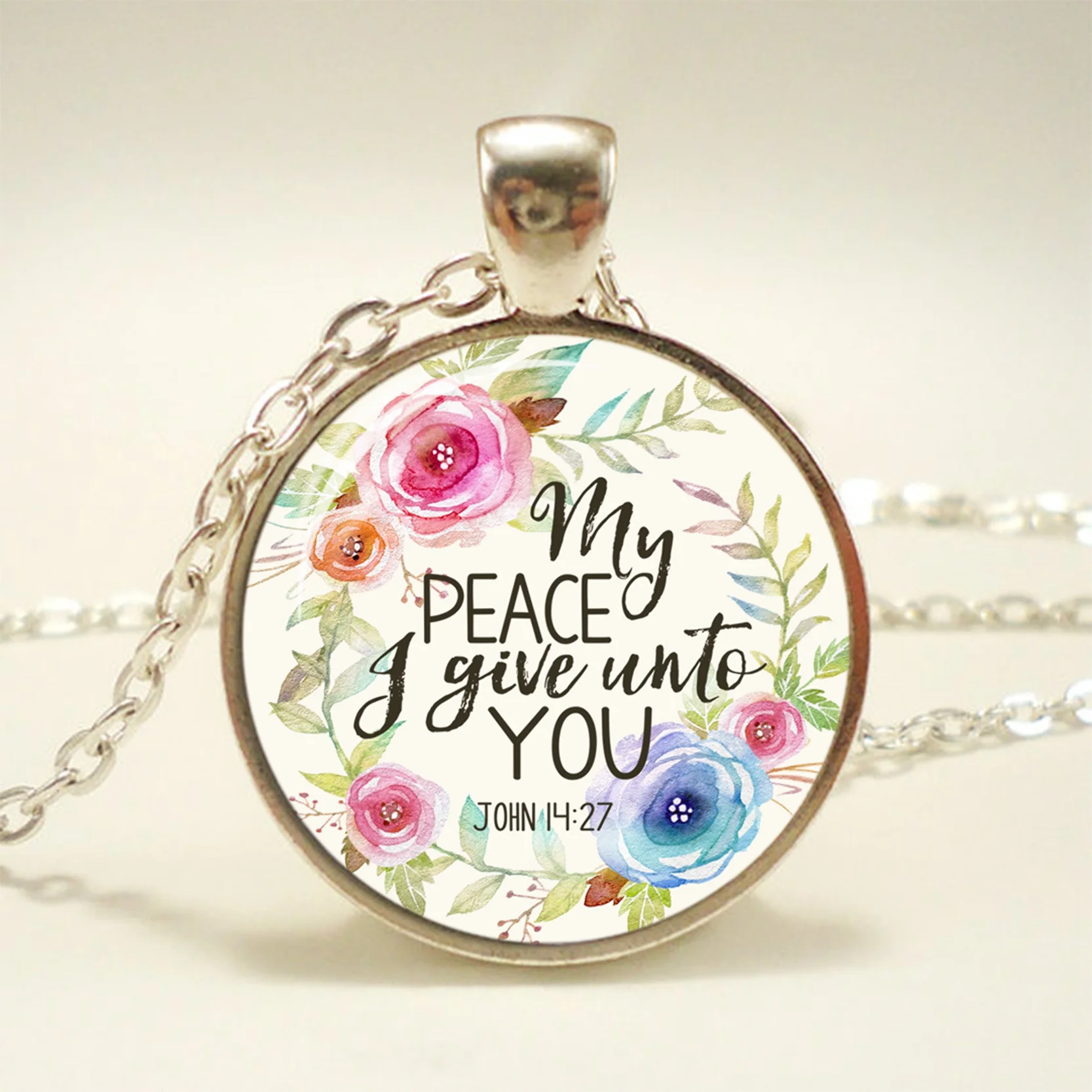 2018 New Fashion Bible Verses Scripture Necklace Silver