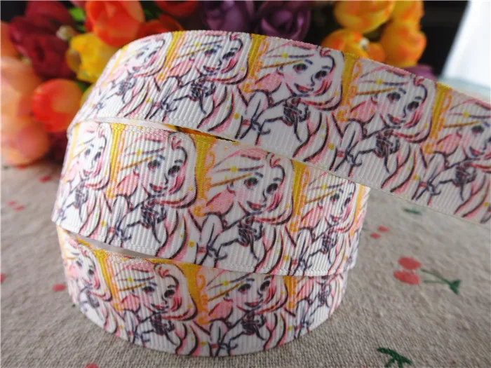 

WQ16041913, new arrival 7/8'' 22mm 10 yards princess printed grosgrain ribbons cartoon ribbon handmade hair bows
