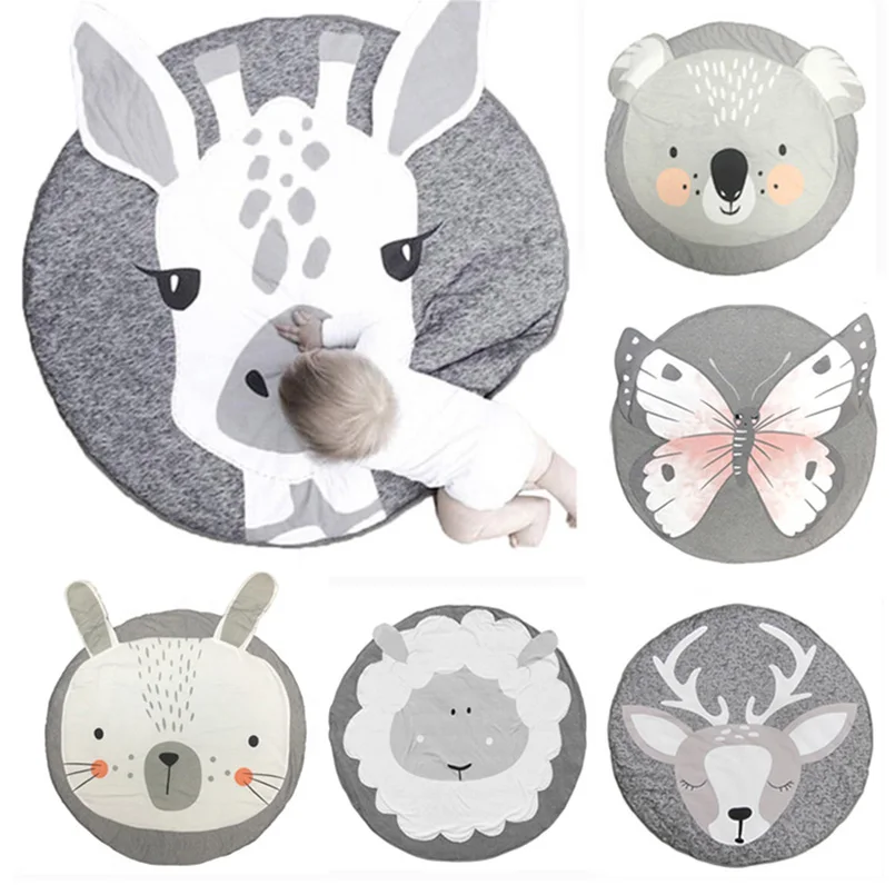 

INS Baby Infant Play Mats Kids Crawling Carpet Floor Rug Baby Bedding Rabbit Blanket Cotton Game Pad Children Room Decor 90CM