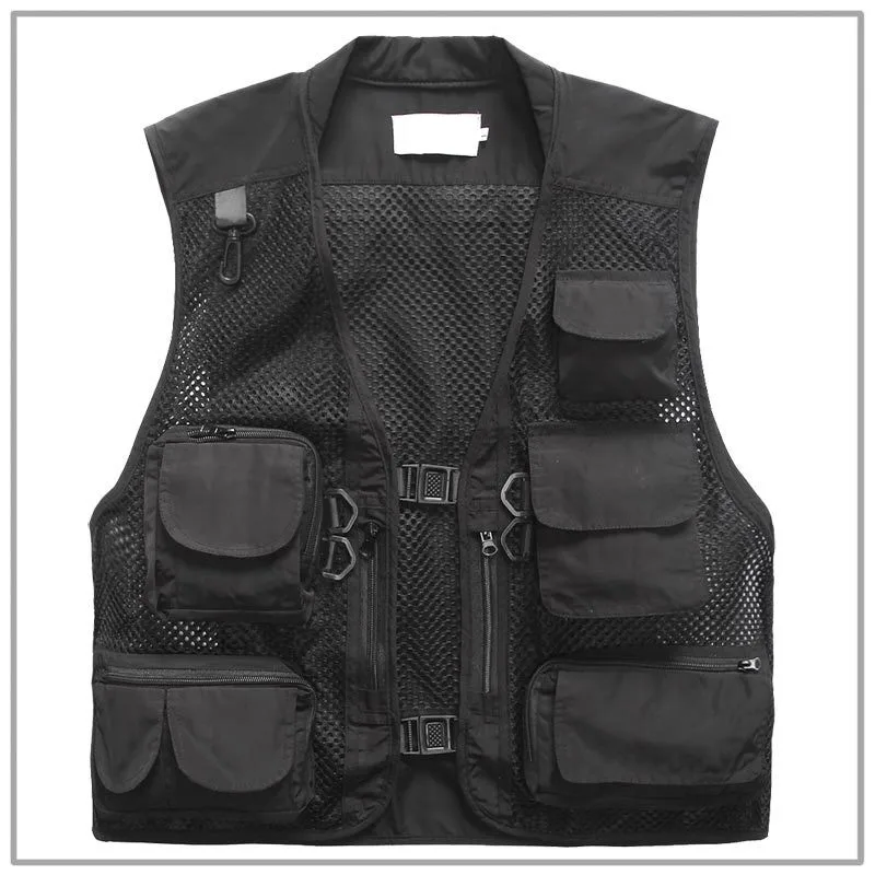 

Breathy Outdoor Fishing Vest Summer Hunting Vest Jackets Multi-pockets Photography Working Wear Vest Men Waistcoats