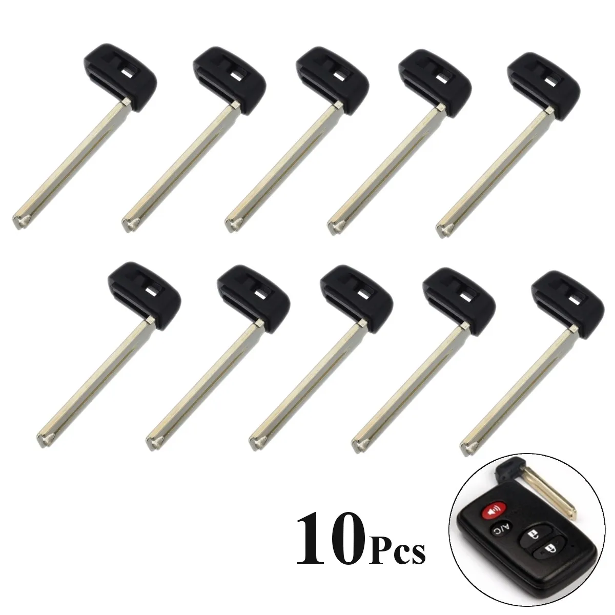 

#HYQ14FBA #1551A-14FBA 10pcs Emergency Remote Key Fob Uncut Blade Insert For Toyota Avalon/Camry/Corolla/Prius C Highlander RAV4