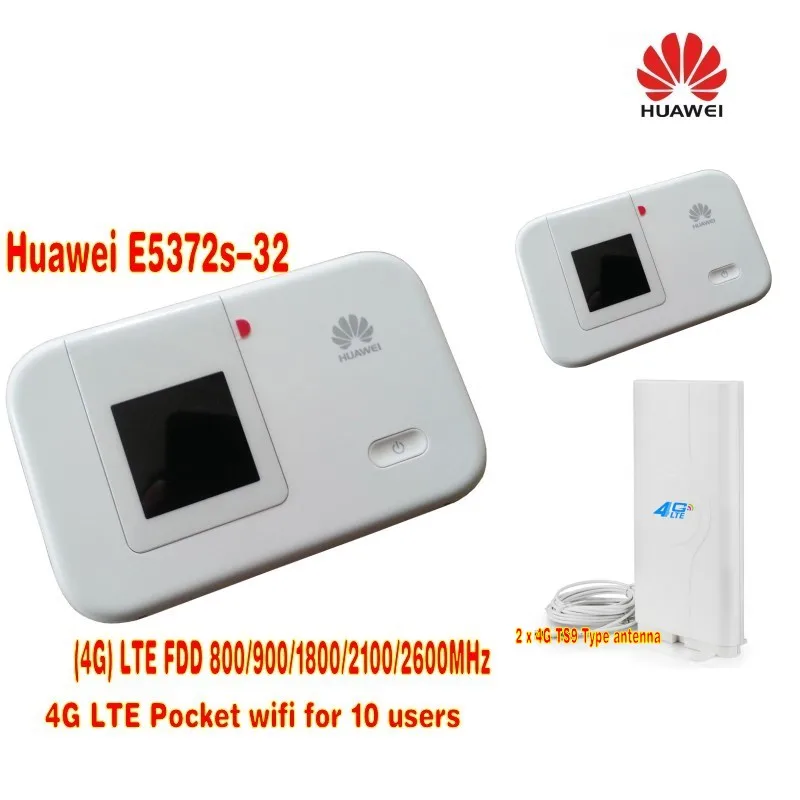 Разблокирована Huawei E5372 E5372s-32 4 г LTE Cat4 карман Wi-Fi роутера + 4 г LTE 49DBI MIMO Панель Направленная антенна TS9