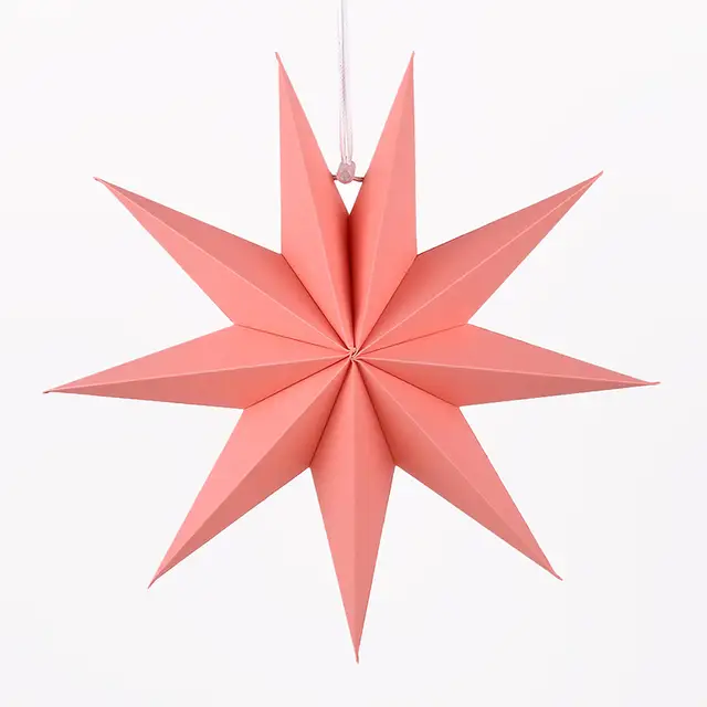 Us 166 20 Off3d Nine Pointed Paper Star Decoration Light Lamp Shade Paper Star Lantern With Cord For Childrens Room Wedding Birthday Party In