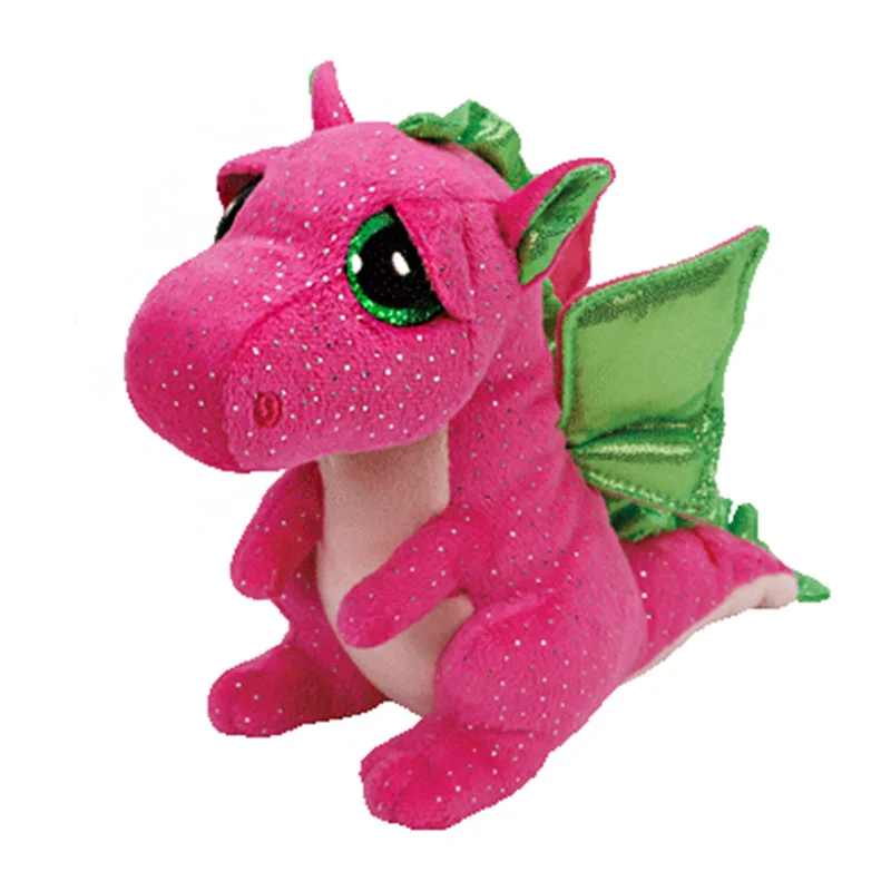 

15cm 6inch Ty Beanie Boos Plush Toy Cute Pink Dinosaur Darla - Dragon Pink Sruffed Animal Soft Kids Toy Birthday Gift