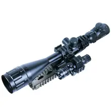 6-24x50 Охота MIL-DOT с подсветкой Снайп прицел + Красный лазерный прицел / airsoft тактический оптика прицел и лазерный фонарик