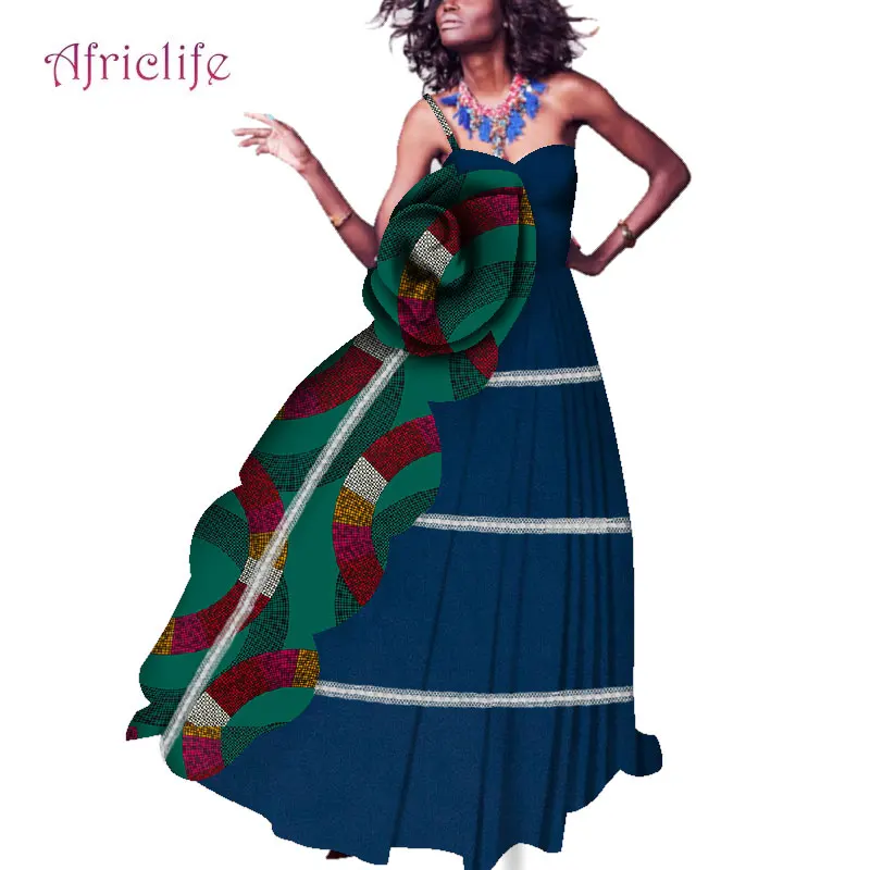 Дашики женское платье хлопок Африканский принт одежда плюс размер Анкара дизайн без рукавов модные платья африканская одежда WY4445