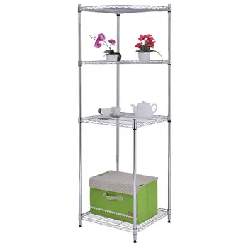 

Goplus 4 Tier Coner Shelf Storage Rack Home Office Bookcase Bathroom Organizer Steel Modern Storage Racks HW52991