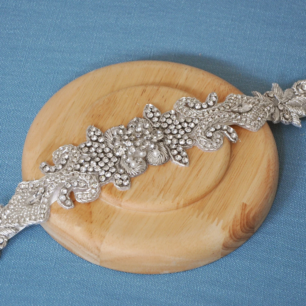 

Brides Wedding Hairband Rhinestone Handmade Bridal Headband Crystal Flower Silver Color Hair Jewelry Headdress Hairwear Jewelry