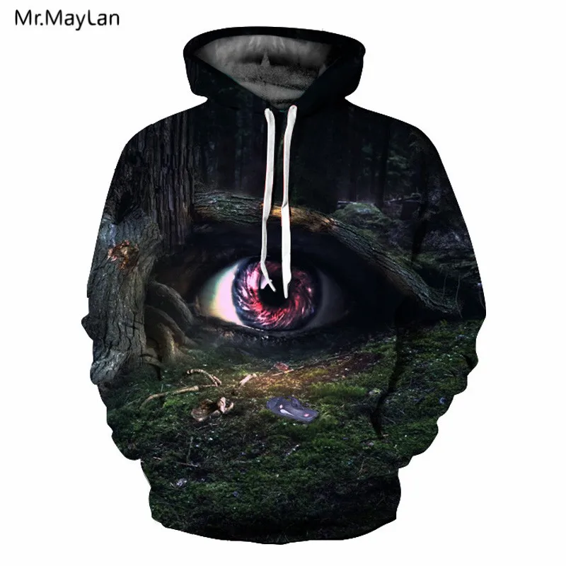 

Eye of Forest Print 3D Men Women Hoodies Hipster Hooded Sweatshirts Black Tracksuits Fashion StreetwearTops Jacket Harajuku