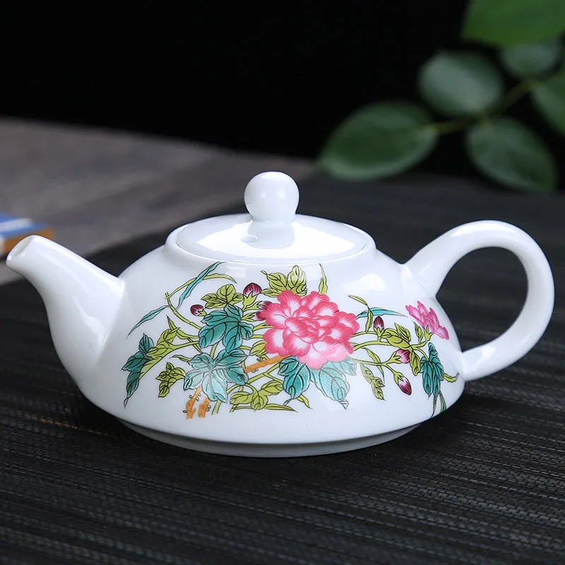 Изысканный Синий и белый фарфоровый чайник, китайский традиционный Ландшафтный узор, чайник, керамический цветочный чайник