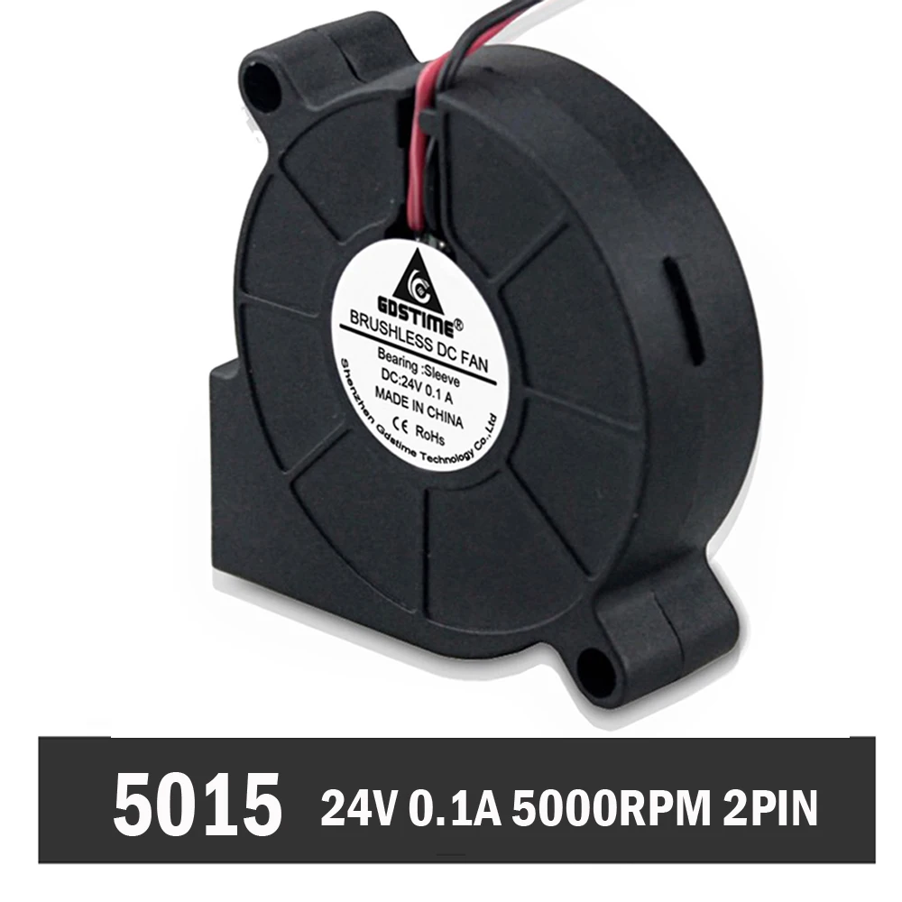 50pcs Gdstime 5015 Brushless DC Cooling Cooler Blower Fan 5015S 24V 50x15mm 2Pin photo