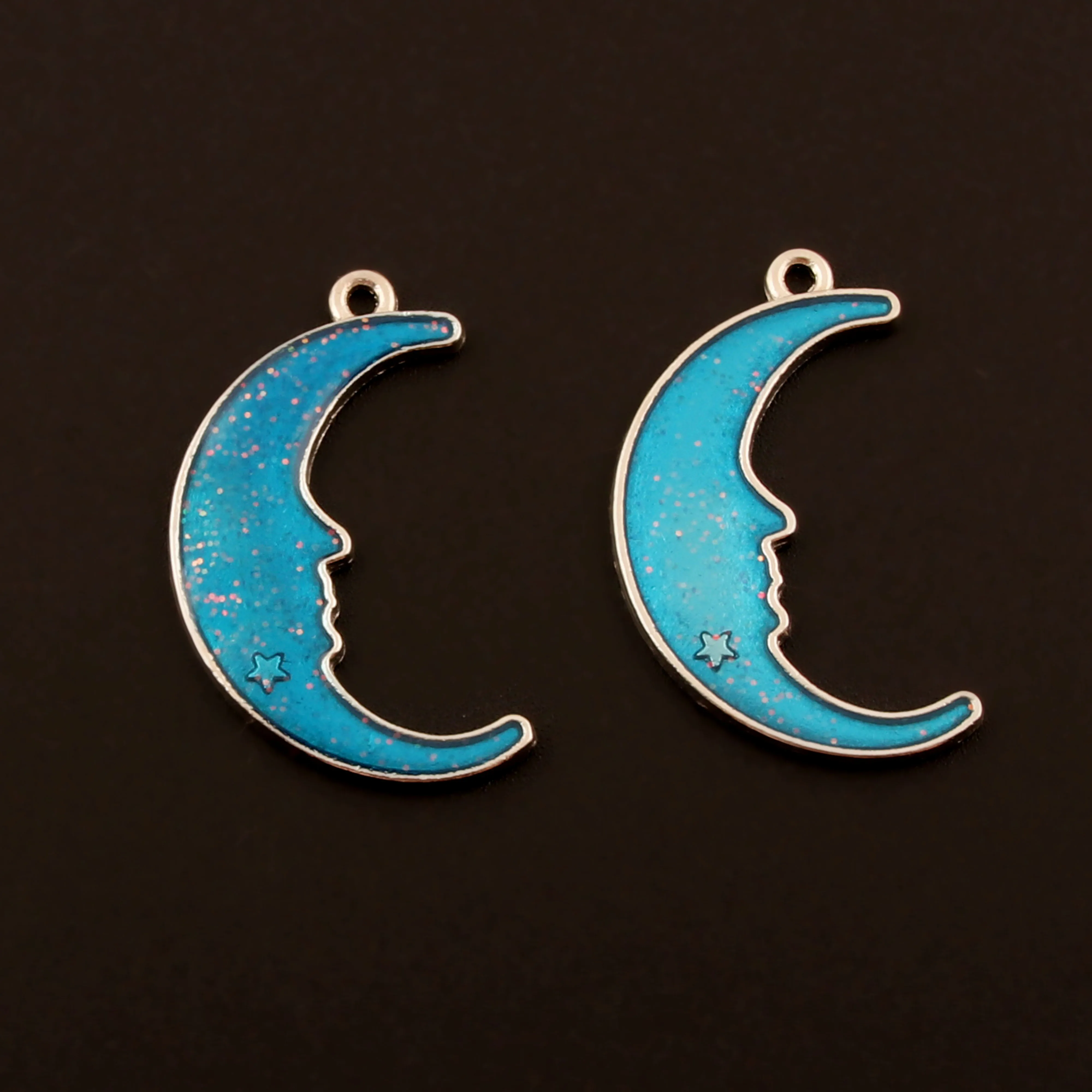 

10Pcs Antique Silver Crescent Starry Sky Charms Planet Moon And Star Pendant Fit Bracelets Woman Jewelry Supplies A970/A977