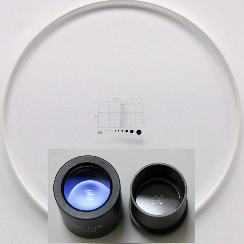 Eyepiece Micrometer Area Measuring Microscope Micrometer C2 Type Net-shaped Eyepiece Micrometer Optical Glass Lens CAT902 C2