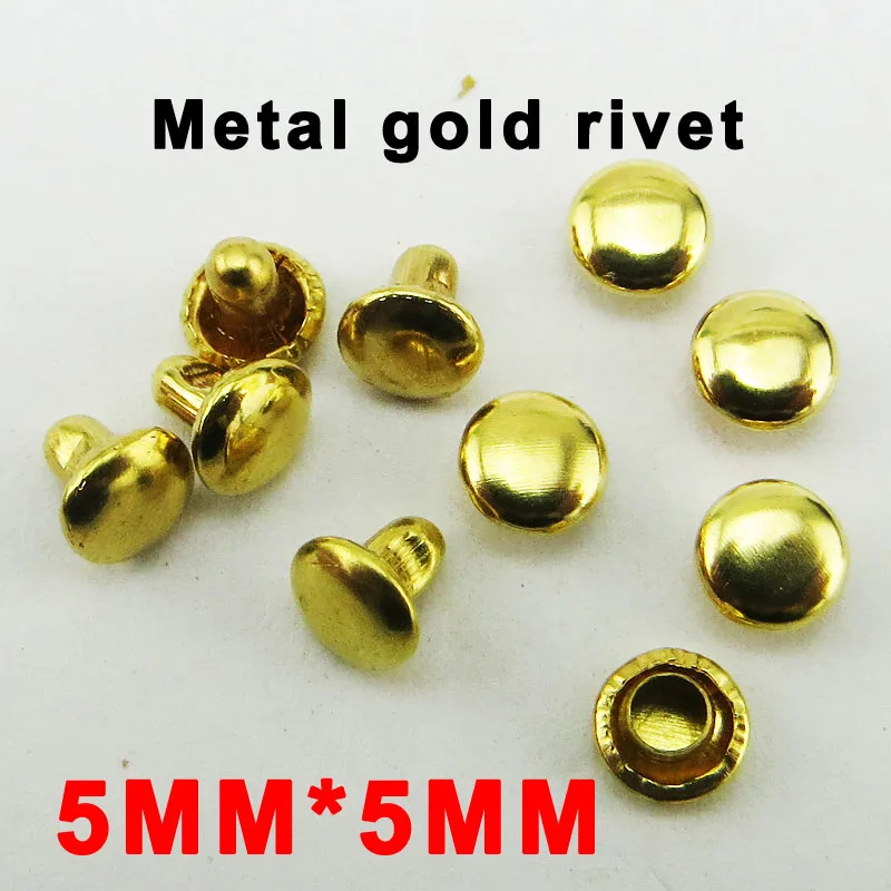 200PCS 5MM*5MM GOLD METAL RIVETS brand buttons sewing clothes