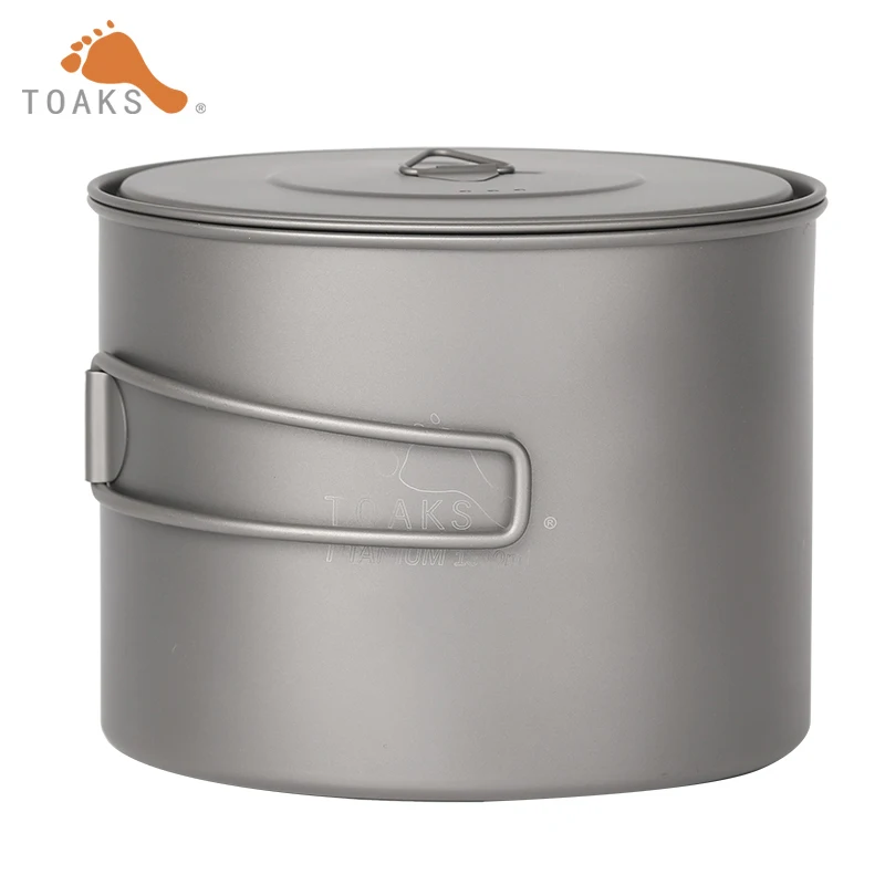 TOAKS 1.3L горшок Сверхлегкий Открытый Кемпинг титановая кастрюля для приготовления
