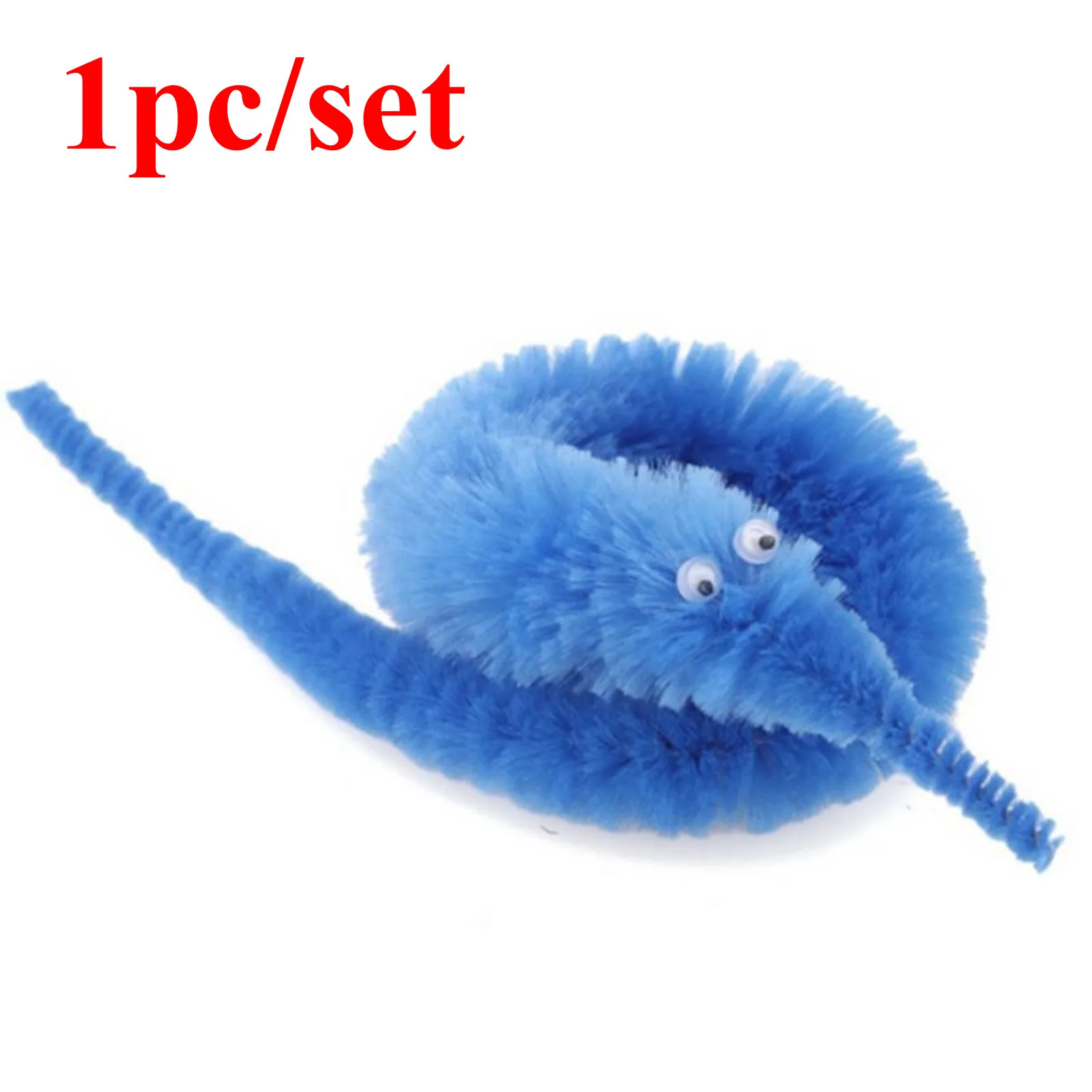 10/6/1 pcs Funny Toys Magic Trick Twisty Fuzzy Worm Kids Cartoon Animals Toys Bile Pussy Mr Fuzzy Street Dolls Blister Card - Цвет: Синий