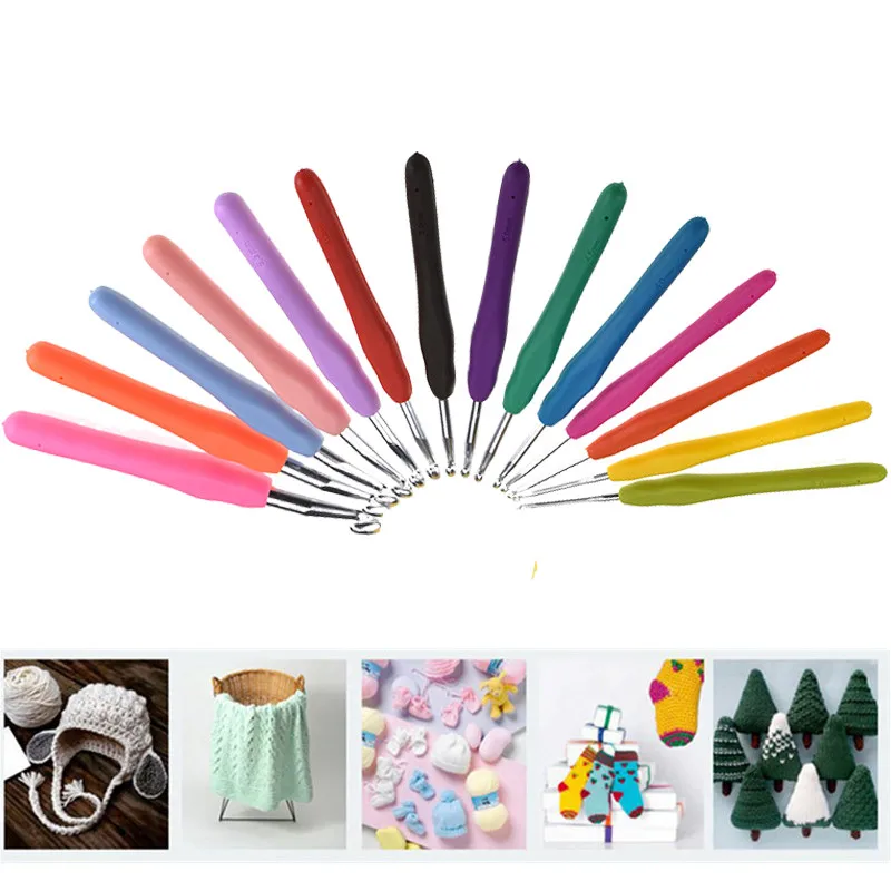 

1 Piece Crochet Hooks Soft Grip Handle 2.0mm-10.0mm Crochet Needles Yarn Weave Knitting Needles For Chunky Yarns DIY Tools