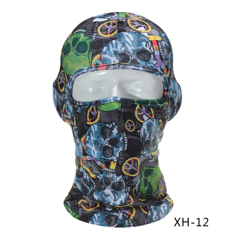 Шлем с принтом, Мужские дышащие маски для лица, пыленепроницаемые маски для лица на велосипеде, солнцезащитный козырек, маска - Цвет: XH-12