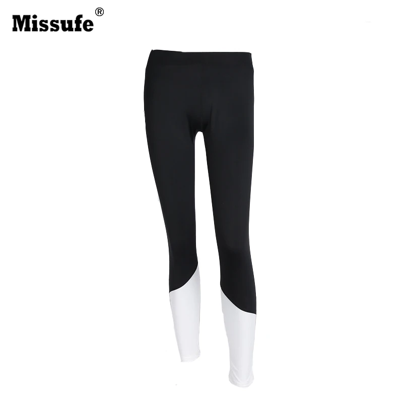 Missufe Black White Patchwork Women Leggings Elastic Skinny Fitness Leggins 2017 Sexy Breath Legins