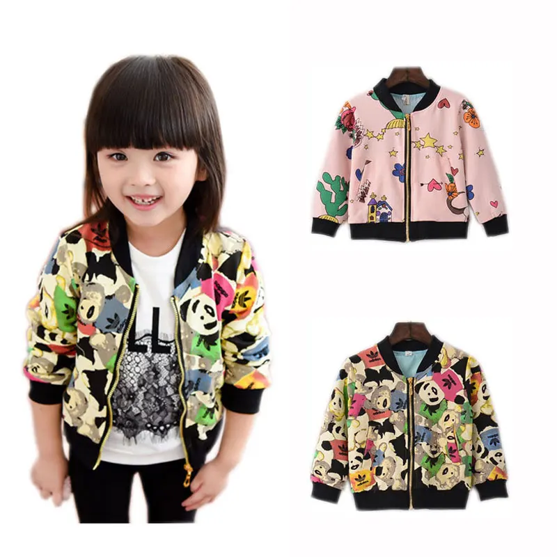 Spring Autumn Toddler Blazer Jacket Zipper Cardigan Cartoon Printed