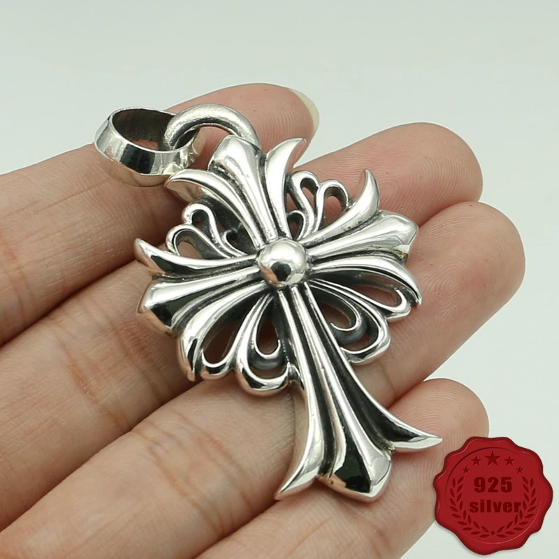 

925 sterling silver pendant personality reunion fashion punk style engraving letters cross street dance hip hop gift new hot