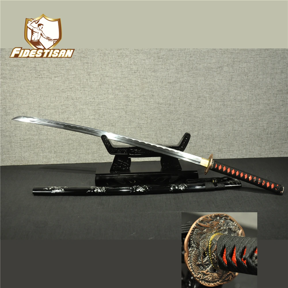 

New katana samurai japanese sword samurai wakizashi 1060 carbon hamon blade steel stick knife metal katana full tang sharp hot