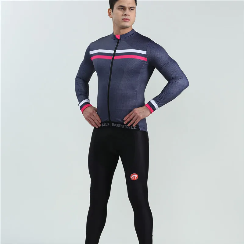 BOESTALK 2019 new winter men cycling suit long sleeve fleece bike clothing Hot Wool go pro team triathlon suit uniforme ciclismo