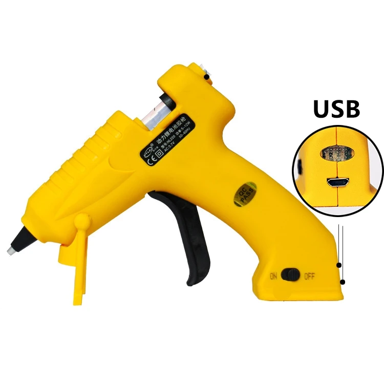 Cordless Hot Melt Glue Gun 6V Charge Battery High Temp Heater Graft