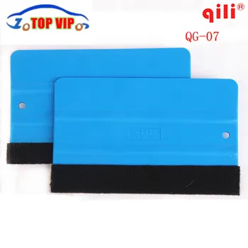 

DHL free 500pcs qili QG-07 Blue color soft pp with Soft Felt Cloth Car vinyl Film sticker wrapping tools Scraper squeegee