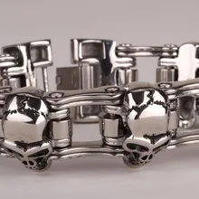 Мужские браслеты из нержавеющей стали 316L Тяжелая Байкерская бижутерия мужской браслет с черепом Прямая поставка 129