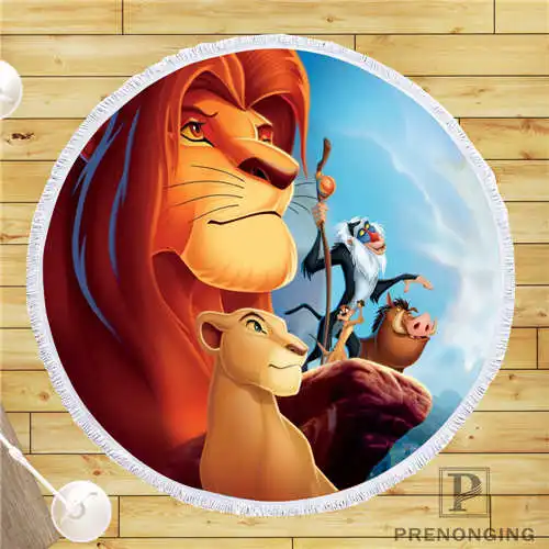 

Custom DIY Customized Microfiber Fabric the_lion_king (3) Round Beach Blanket Towel Printed on Demand 150cm #19-01-28-90