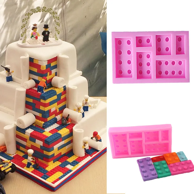 New 3D Lego Building Blocks Silicone Mold Fondant Cookie Soap Baking Mould DIY