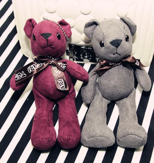 

2Colors- Super HOT BIG 18cm Joint Bears Plush Stuffed TOY DOLL , BAG Pendant Plush Toys Bear , wedding Bouquet Gift Bear TOY