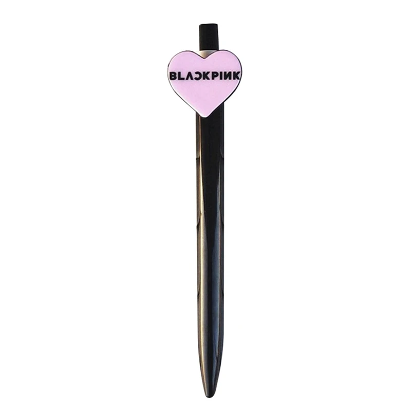 1 шт Kawaii K-pop черная розовая шариковая ручка 0,7 мм черные чернила Escolar Papelaria школьные офисные принадлежности канцелярский подарок для студента