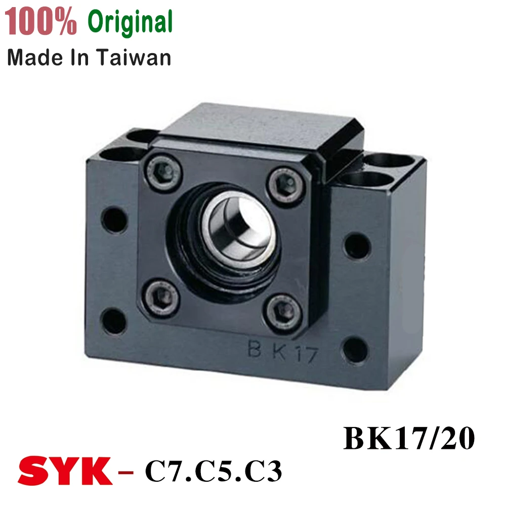 

SYK ( TMT ) CNC BK17 BK20 ball screw end support Fixed-side + supported-side BK17-C5 Black for 16mm ballscrew