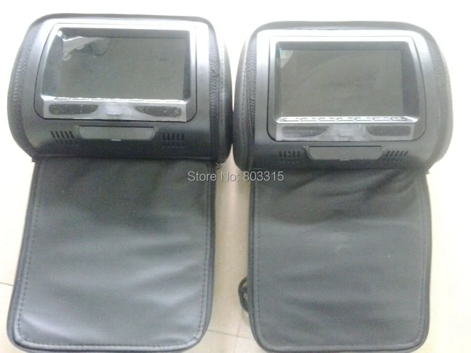 Sale 2x7 inch Pillow Headrest DVD with Zipper Cover +32bit Game/USB/SD/ FM/IR for free gift 2pcs IR Wireless Headphone 0