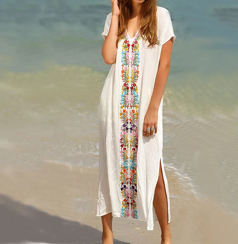 Длинные вязаные пляжное платье 2018 длинные BeacBeach Cover up Robe BLANCHE Plage туники для вязания крючком для пляжа Саида де купальный костюм Praia Обложка u