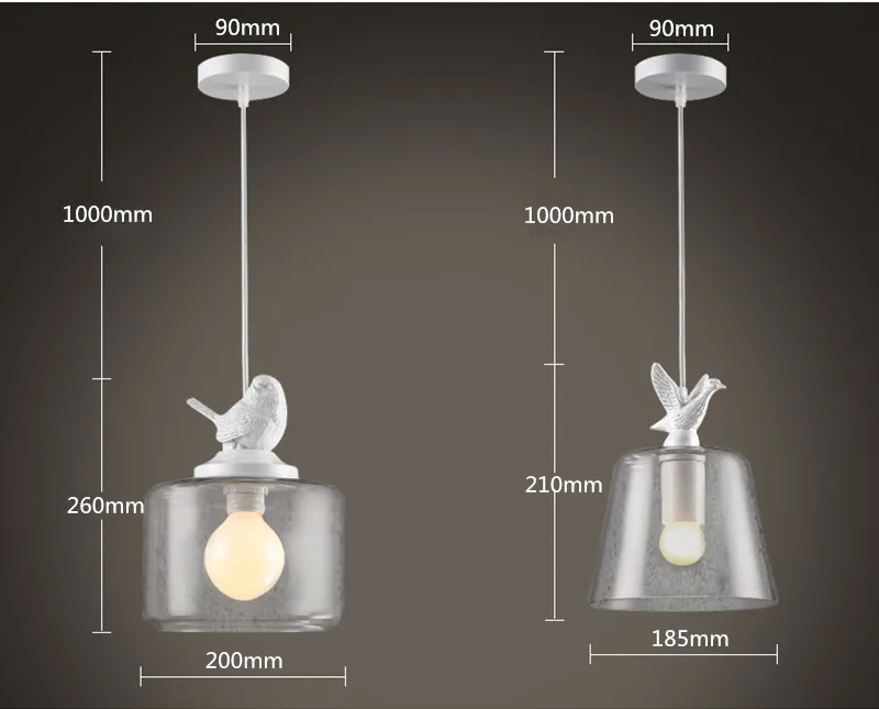 Подвесной светильник для ресторана в скандинавском стиле; подвесной светильник в виде одной стеклянной птицы