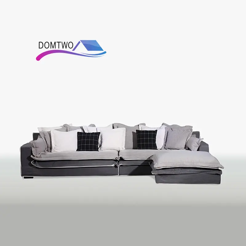 living room Furniture Corner House type cotton Down sofa customizable