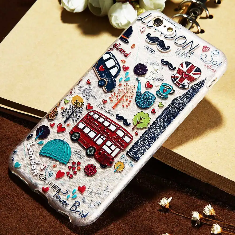 CASEIER летний рельефный чехол для телефона iPhone X 7 8 6 S мягкие чехлы из ТПУ с милым