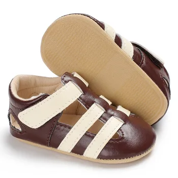 

2020 Summer Baby Boys Shoes Fashion black brown color Infant Toddler Shoes 0-18M Soft Sole nonslip outdoor Climb Shoes
