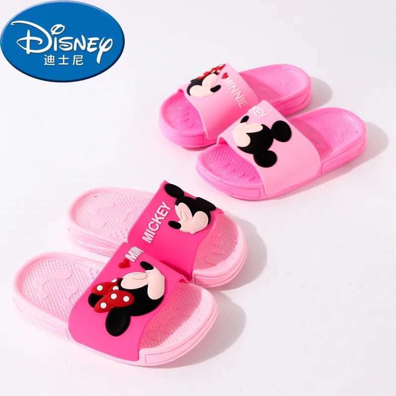 Disney/детские тапочки; сезон лето; мягкие домашние тапочки с героями мультфильмов для ванной; сандалии для родителей и детей с изображением Минни