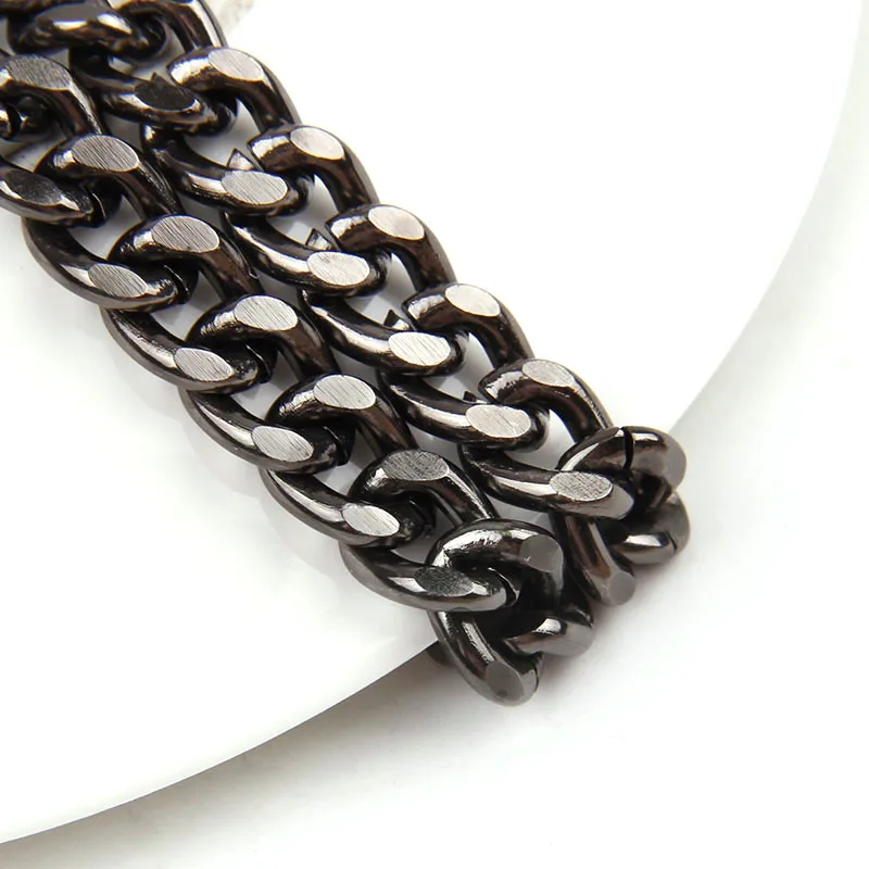 Алюминиевый пистолет черный плоский византийский ожерелье витые панцирные цепи оптом подходят браслеты открытое звено цепи для изготовления ювелирных изделий DIY