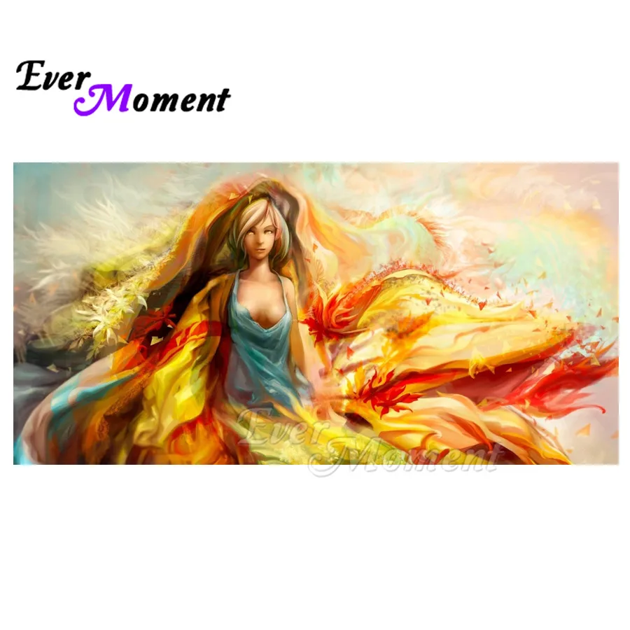 

Ever Moment Diamond Painting Colorful Girl Picture Of Rhinestone Mosaic Full Square Drill Diamond Embroidery Decoration S2F2215
