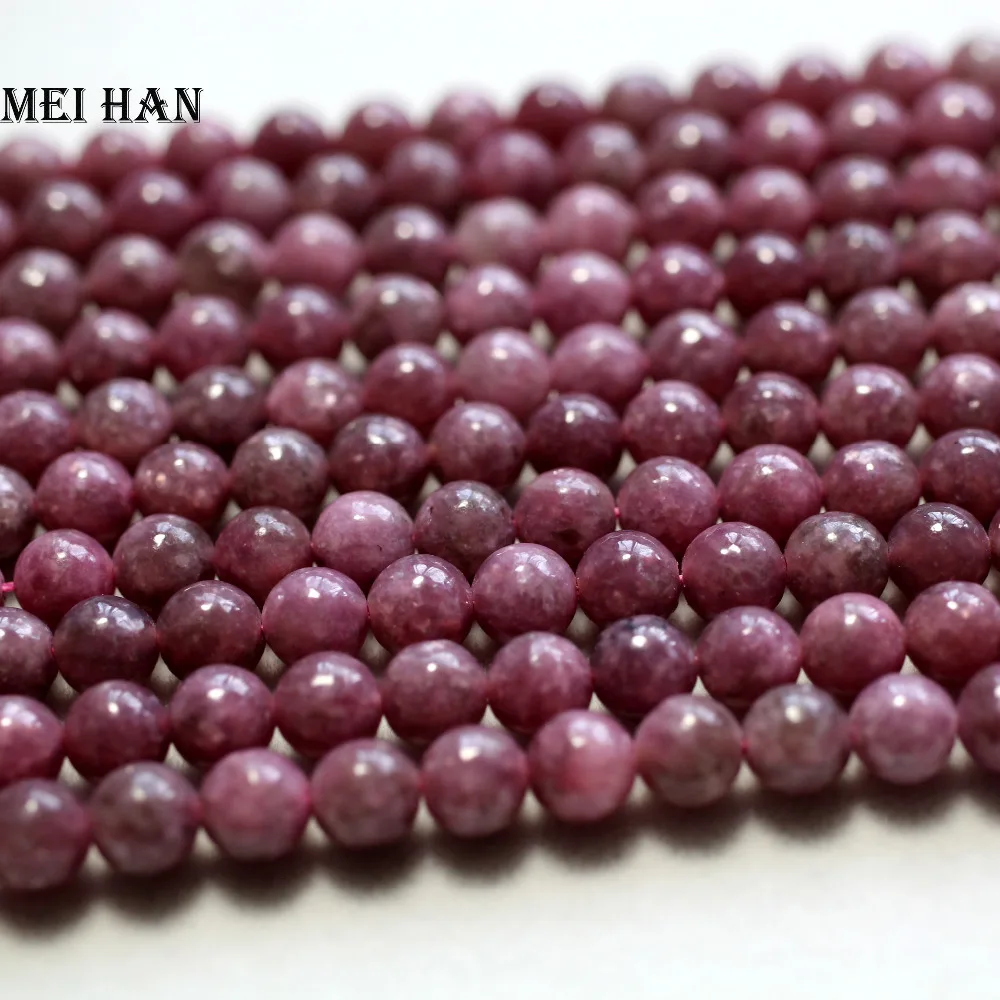 

Meihan natural (2 strand/set) 6mm purple Lepidolite smooth round beads for jewelry making design gem stone diy braclet