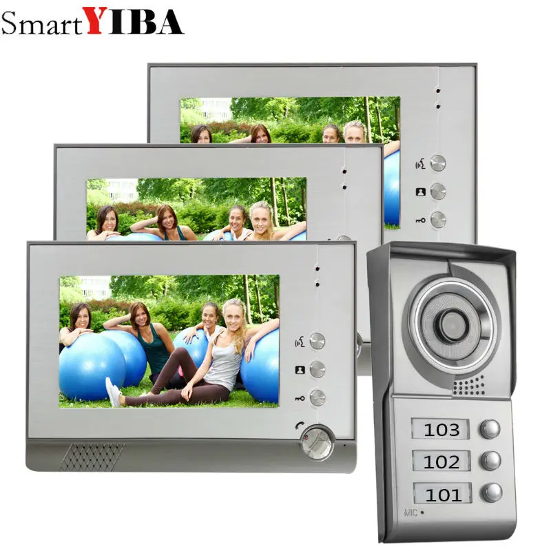 

SmartYIBA 7" Wired Video Door Phone Home Security Intercom System Doorphone With Waterproof Outdoor Camera Apartment intercom